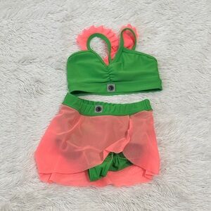 ❤️ Five The Label Bra Top & Skirted Brief Dance-wear Set Size 6-8